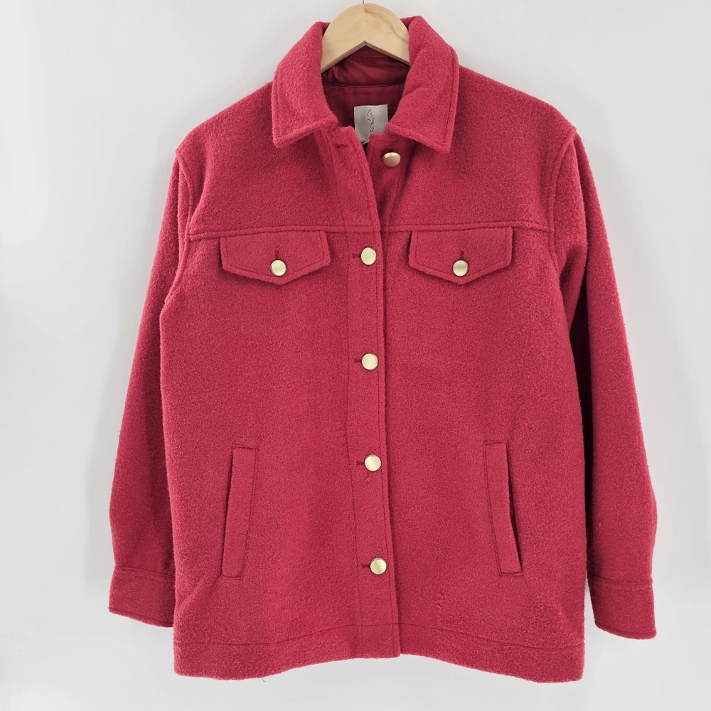 Joie Hot Pink Button Up Long Sleeve Shacket Jacket Womens Size XSmall